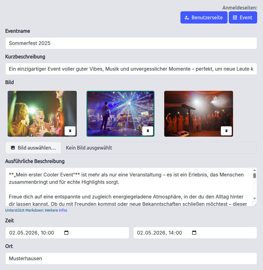 Platzhalter: Screenshot des Formulars mit Grundinformationen